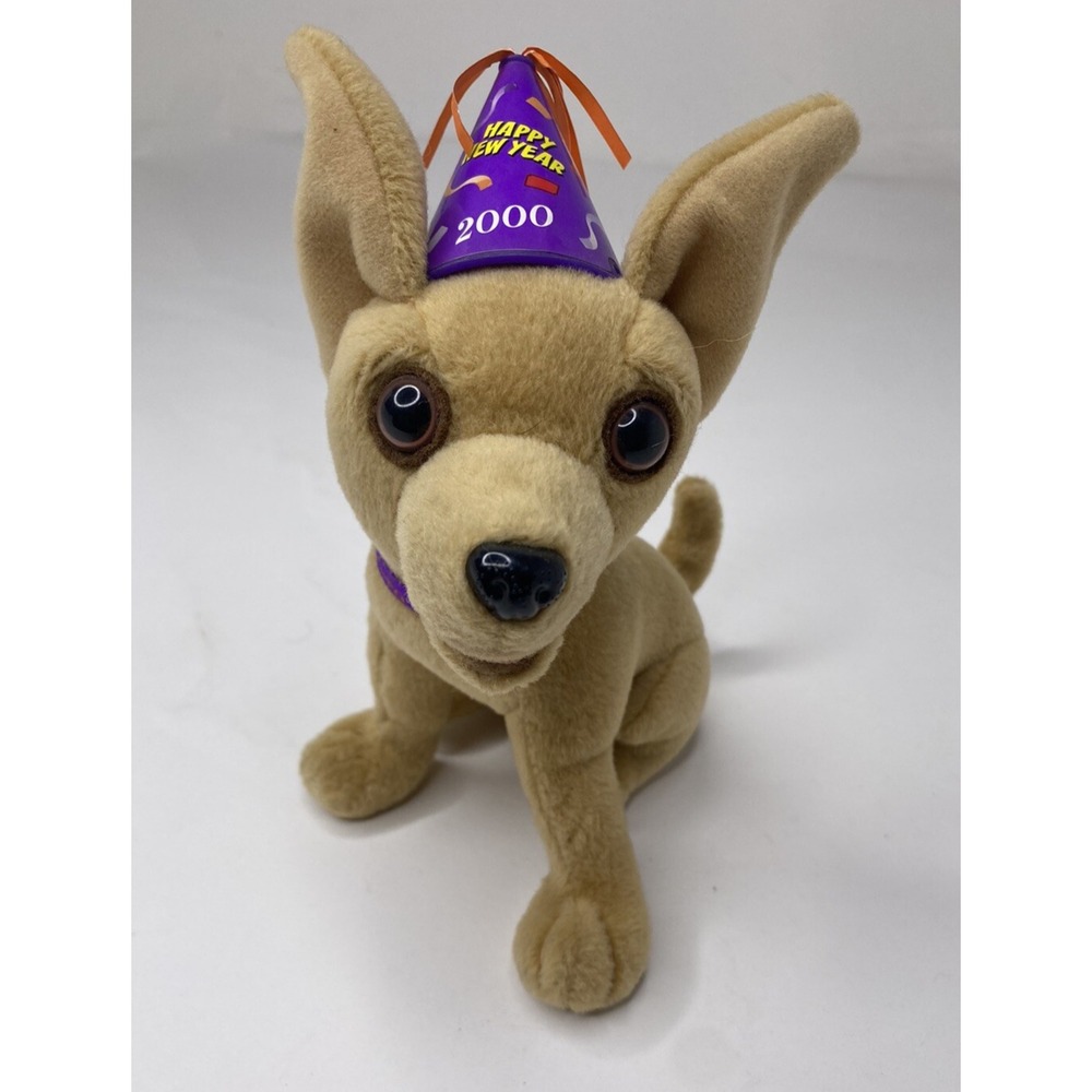 Yo Quiero Taco Bell Chihuahua Dog 6" Plush Stuffed 2000 Happy New Year Party